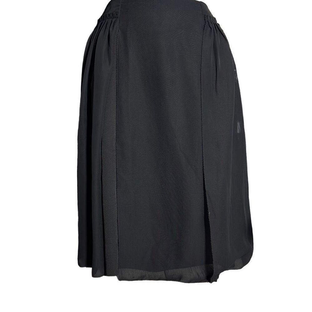 Simply Vera X Vera Wang Women's A-line Side Pleat Black Midi Skirt Size 6